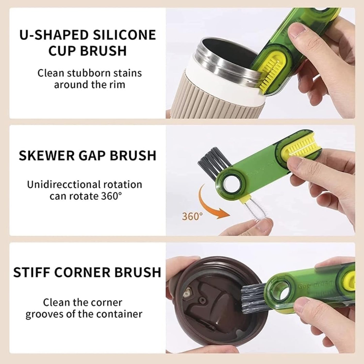 3-in-1 Multifunctional Bottle & Cup Cleaning Brush – Lid & Cover Scrubber for Kitchen (1 Pc) 3-in-1 Multifunctional Bottle & Cup Cleaning Brush – Lid & Cover Scrubber for Kitchen (1 Pc)